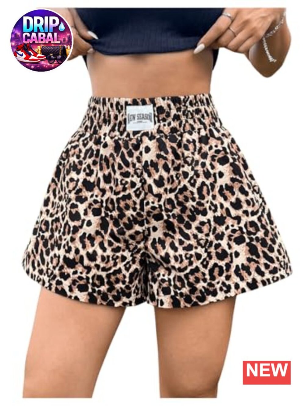 High Rise Straight Leg Boxer Shorts Loose Fit Elastic Waist Lightweight